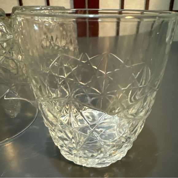 Pressed Glass Crown Point 3 Whiskey Glasses On The Rocks Barware - Picture 9 of 10
